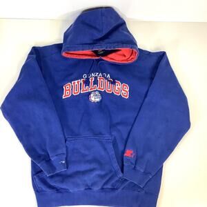 Vtg Starter Gonzaga Bulldogs Embroidered Hoodie Mens Med Blue Pullover Athletic